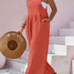 Plus Size Square Neck Wide Leg Overalls