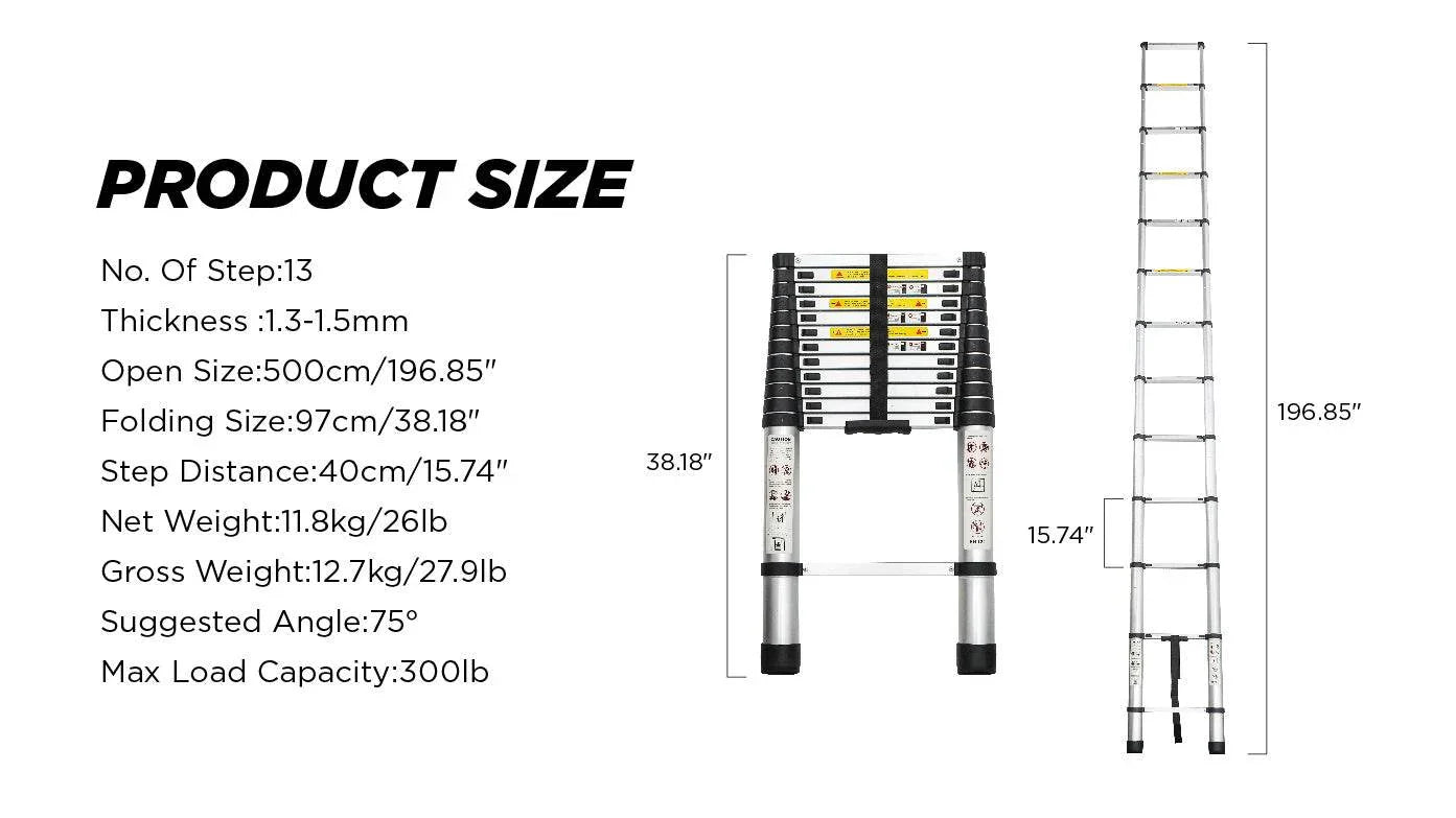 Aluminum Telescoping Ladder For Outdoor Work - GiFTiFY