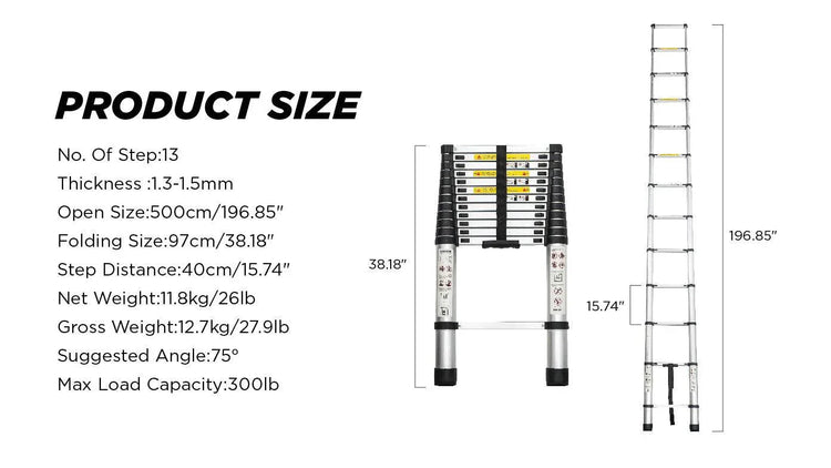 Aluminum Telescoping Ladder For Outdoor Work - GiFTiFY