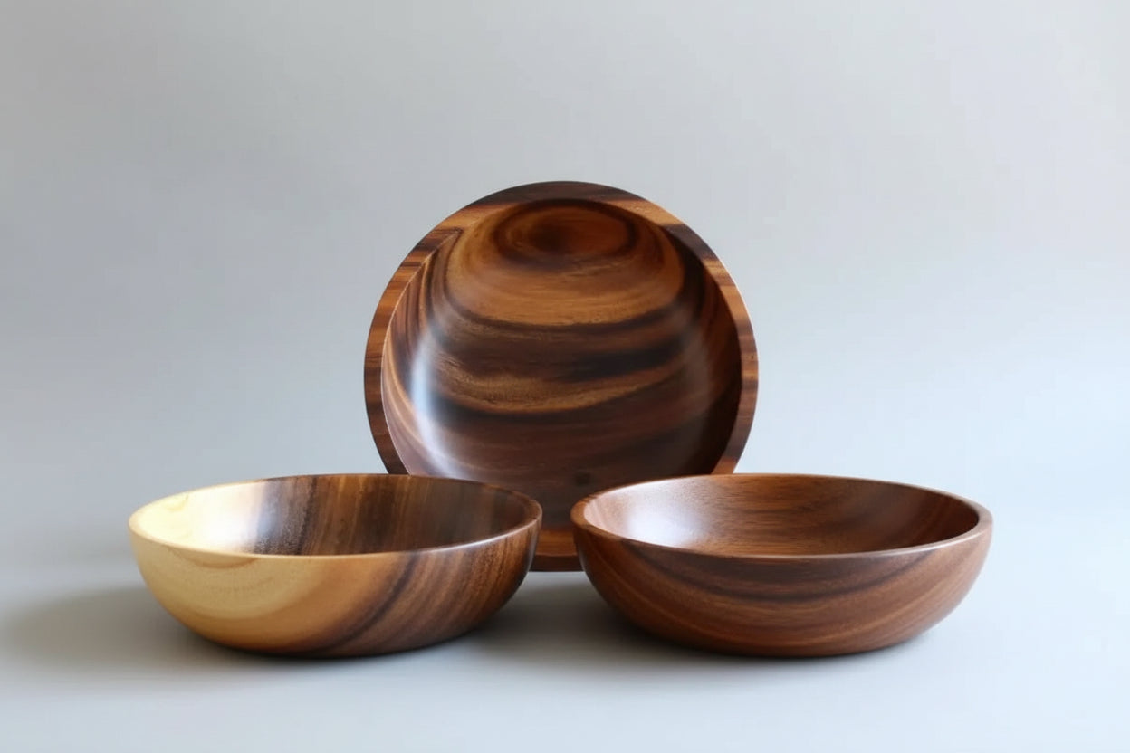 Acacia Wooden Bowl Stack with Fruit - GiFTiFY