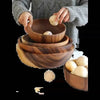 Acacia Wooden Bowl Stack with Fruit - GiFTiFY
