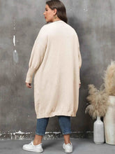Plus Size Long Sleeve Pocketed Cardigan - GiFTiFY