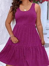 Plus Size Tiered Scoop Neck Tank Dress - GiFTiFY