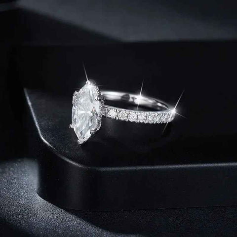 FEOBUR 2CT Marquise Moissanite Ring