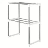 Adjustable Stainless Steel Microwave Oven Shelf Set - GiFTiFY