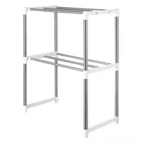 Adjustable Stainless Steel Microwave Oven Shelf Set