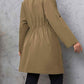 Honey Plus Size Lapel Collar Drawstring Roll-Tab Sleeve Trench Coat - GiFTiFY