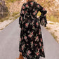 Plus Size Floral Flare Sleeve Dress - GiFTiFY