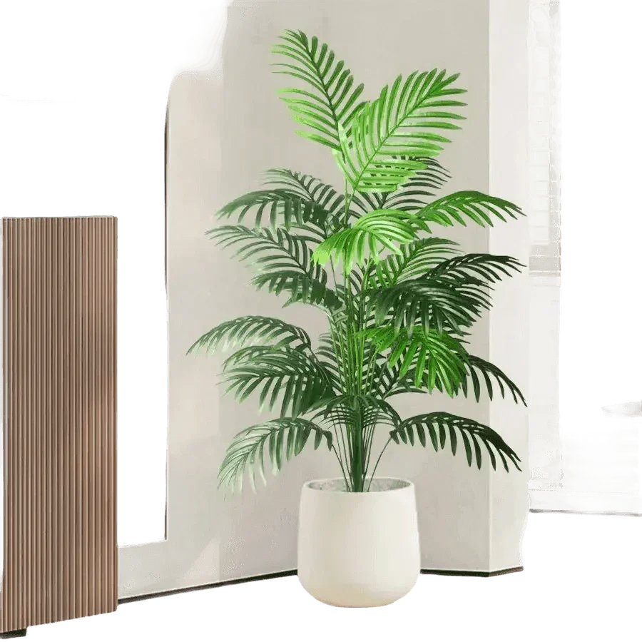 Palmera Areca Artificial Grande en Maceta Blanca - Planta Tropical Falsa Palm Tree en Maceta Blanca Artificial Trees by Kmitang Official Store