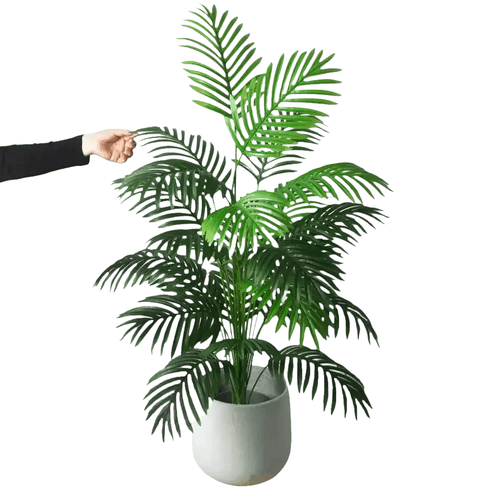 Palmera Areca Artificial Grande en Maceta Blanca - Planta Tropical Falsa Palm Tree en Maceta Blanca Artificial Trees by Kmitang Official Store