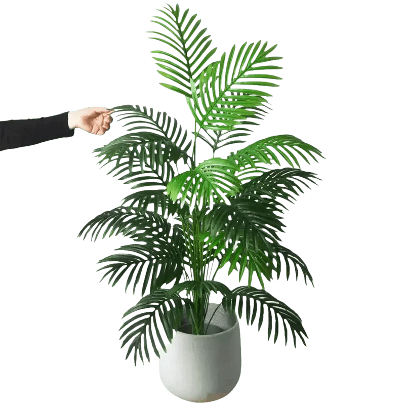 Palmera Areca Artificial Grande en Maceta Blanca - Planta Tropical Falsa Palm Tree en Maceta Blanca Artificial Trees by Kmitang Official Store