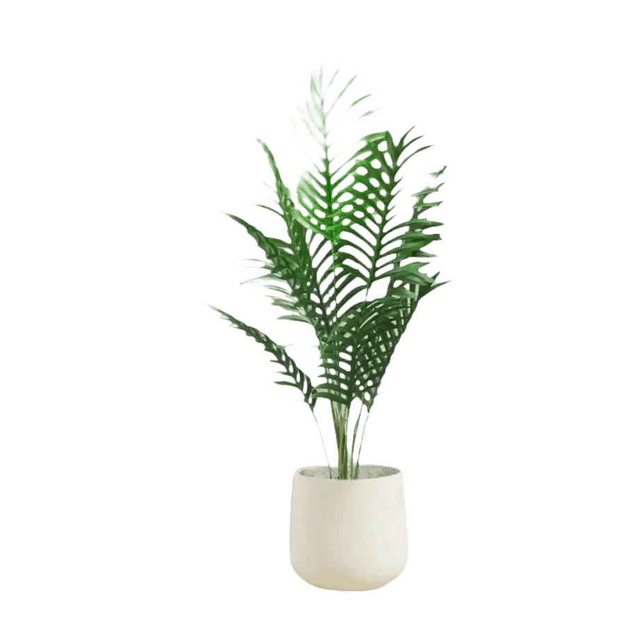 Artificial Areca Palm Tree in White Pot Large Fake Palm Tree Tropical Plant Palm Tree Artificial in White Pot - GiFTiFY