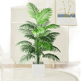 Artificial Areca Palm Tree in White Pot Large Fake Palm Tree Tropical Plant Palm Tree Artificial in White Pot - GiFTiFY