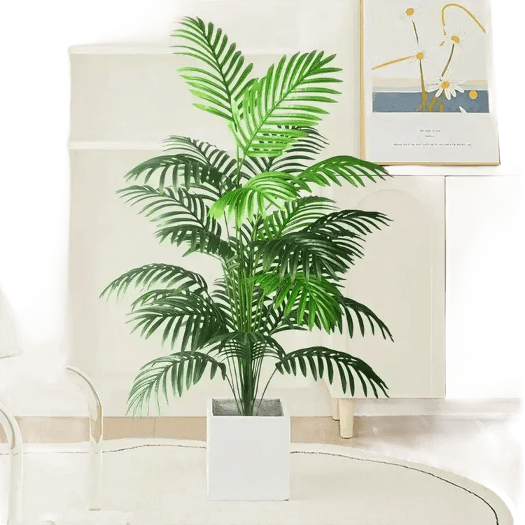 Artificial Areca Palm Tree in White Pot Large Fake Palm Tree Tropical Plant Palm Tree Artificial in White Pot - GiFTiFY