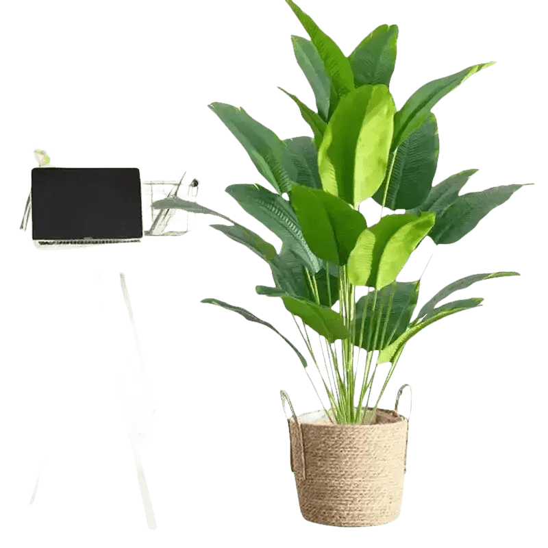 Artificial Bird of Paradise Plant in White Pot Large Tropical Artificial Bird of Paradise Tropical Artificial Plastic Palm Plant - GiFTiFY
