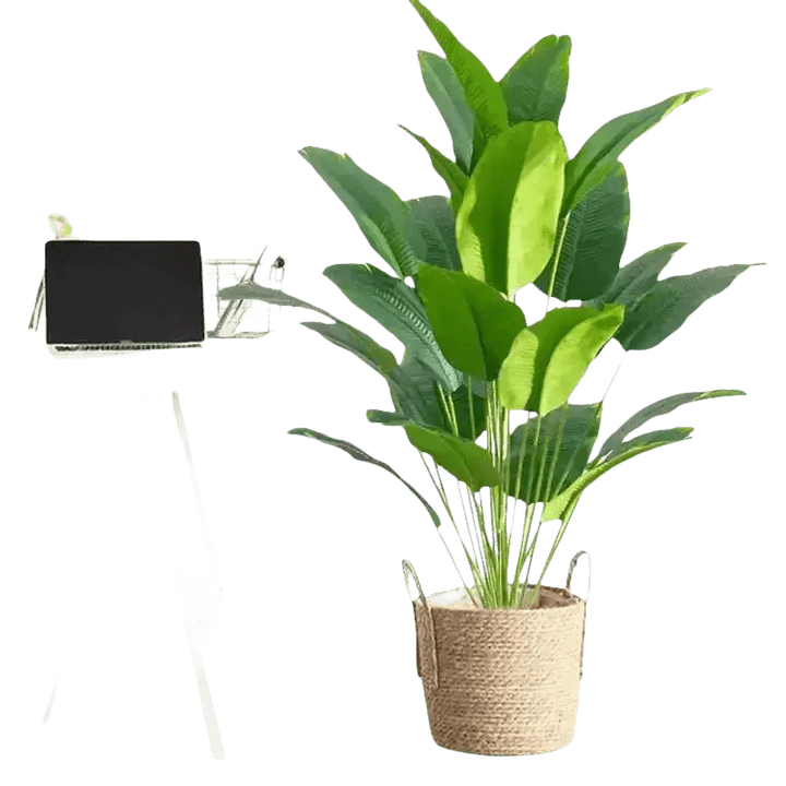 Artificial Bird of Paradise Plant in White Pot Large Tropical Artificial Bird of Paradise Tropical Artificial Plastic Palm Plant - GiFTiFY