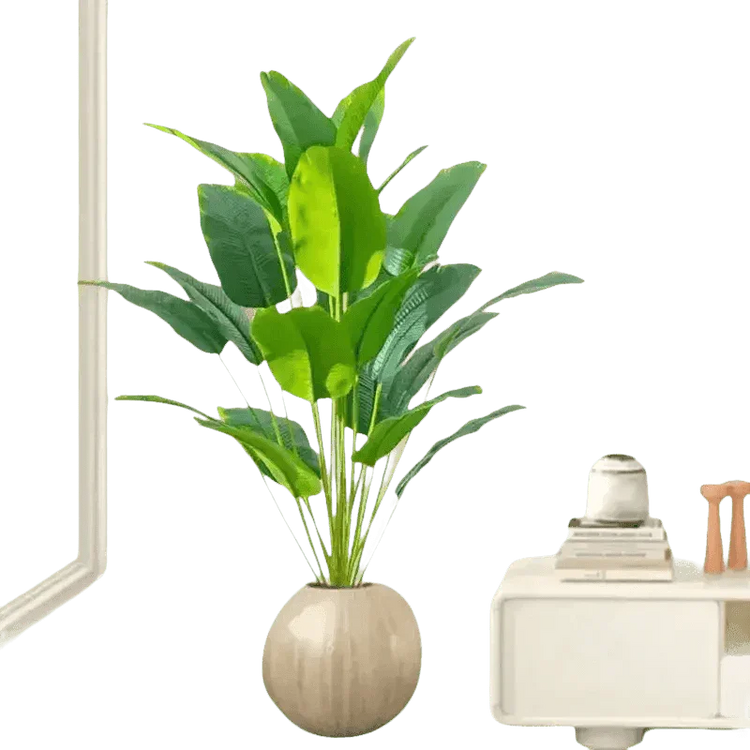 Artificial Bird of Paradise Plant in White Pot Large Tropical Artificial Bird of Paradise Tropical Artificial Plastic Palm Plant Artificial Flowers by Kmitang Official Store