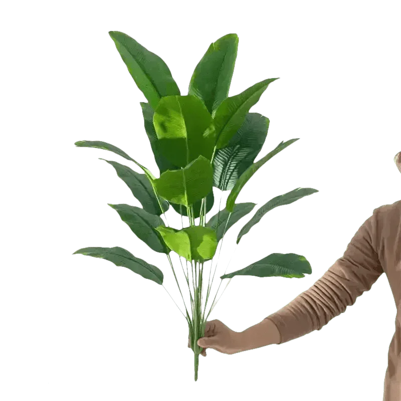 Artificial Bird of Paradise Plant in White Pot Large Tropical Artificial Bird of Paradise Tropical Artificial Plastic Palm Plant - GiFTiFY