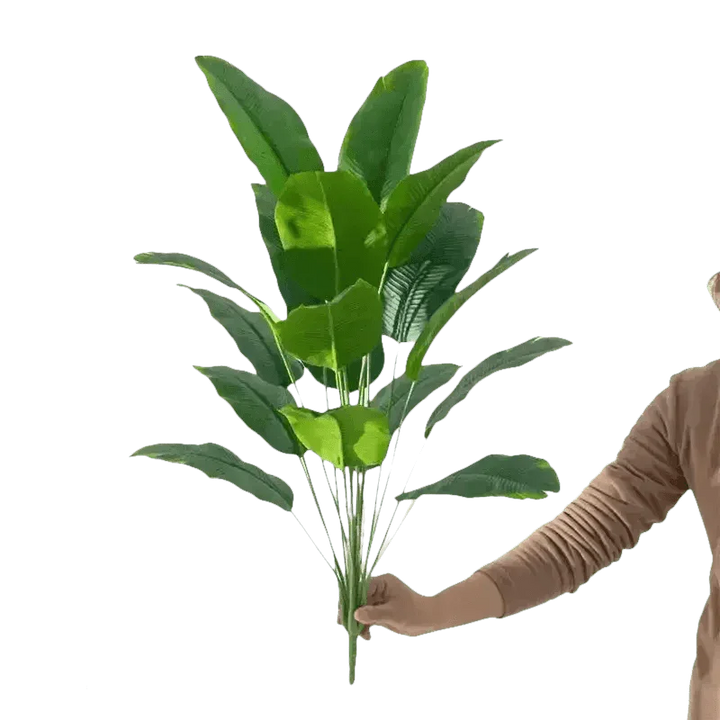 Artificial Bird of Paradise Plant in White Pot Large Tropical Artificial Bird of Paradise Tropical Artificial Plastic Palm Plant - GiFTiFY