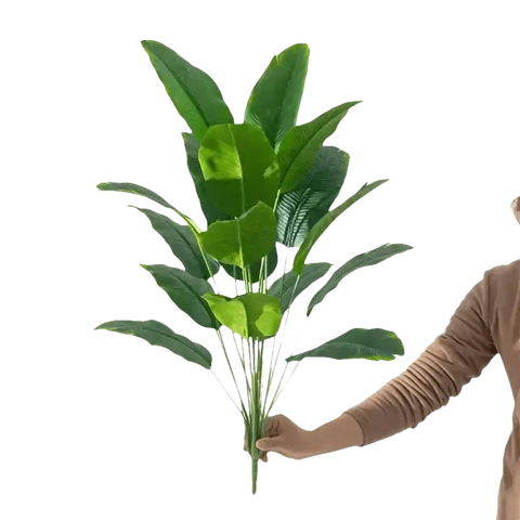 Artificial Bird of Paradise Plant in White Pot Large Tropical Artificial Bird of Paradise Tropical Artificial Plastic Palm Plant - GiFiFY