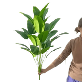 Artificial Bird of Paradise Plant in White Pot Large Tropical Artificial Bird of Paradise Tropical Artificial Plastic Palm Plant Artificial Flowers by Kmitang Official Store