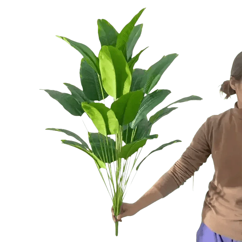 Artificial Bird of Paradise Plant in White Pot Large Tropical Artificial Bird of Paradise Tropical Artificial Plastic Palm Plant Artificial Flowers by Kmitang Official Store