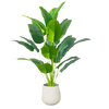Artificial Bird of Paradise Plant in White Pot Large Tropical Artificial Bird of Paradise Tropical Artificial Plastic Palm Plant - GiFTiFY