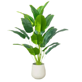 Artificial Bird of Paradise Plant in White Pot Large Tropical Artificial Bird of Paradise Tropical Artificial Plastic Palm Plant Artificial Flowers by Kmitang Official Store