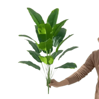 Artificial Bird of Paradise Plant in White Pot, Tropical Decor
