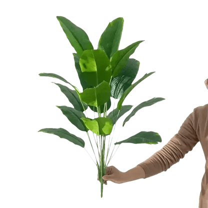 Artificial Bird of Paradise Plant in White Pot Large Tropical Artificial Bird of Paradise Tropical Artificial Plastic Palm Plant - GiFTiFY