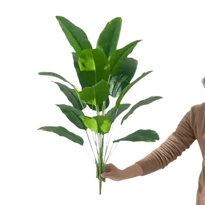 Artificial Bird of Paradise Plant in White Pot Large Tropical Artificial Bird of Paradise Tropical Artificial Plastic Palm Plant - GiFTiFY