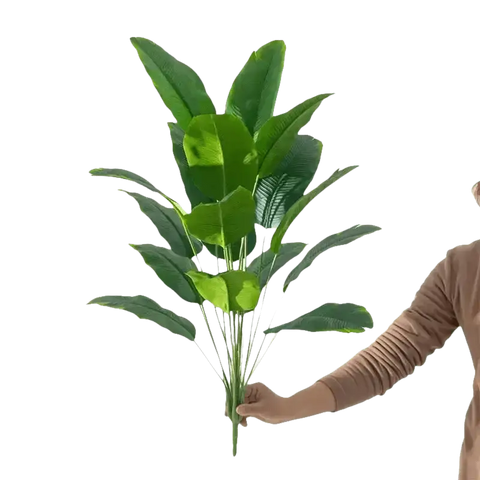 Artificial Bird of Paradise Plant in White Pot Large Tropical Artificial Bird of Paradise Tropical Artificial Plastic Palm Plant - GiFiFY