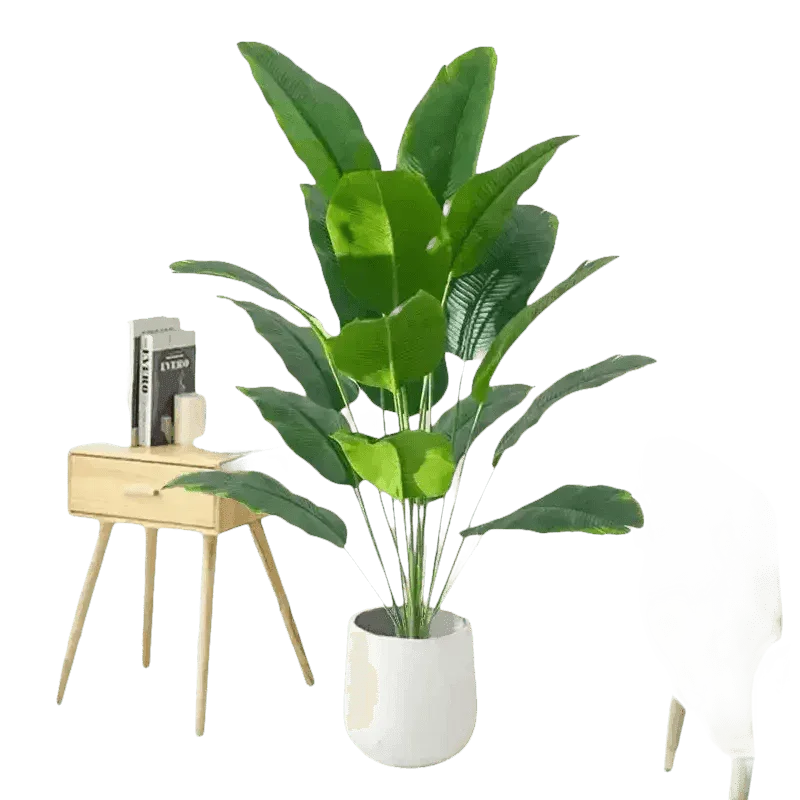 Artificial Bird of Paradise Plant in White Pot Large Tropical Artificial Bird of Paradise Tropical Artificial Plastic Palm Plant Artificial Flowers by Kmitang Official Store