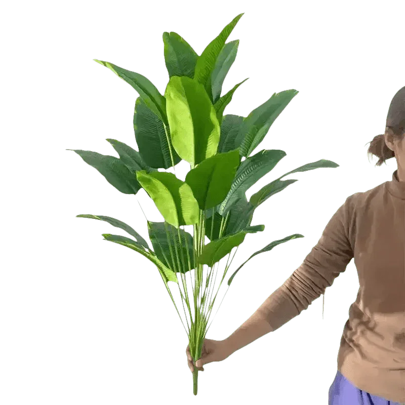 Artificial Bird of Paradise Plant in White Pot Large Tropical Artificial Bird of Paradise Tropical Artificial Plastic Palm Plant - GiFTiFY