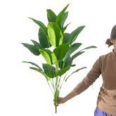 Artificial Bird of Paradise Plant in White Pot Large Tropical Artificial Bird of Paradise Tropical Artificial Plastic Palm Plant Artificial Flowers by Kmitang Official Store