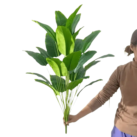 Artificial Bird of Paradise Plant in White Pot Large Tropical Artificial Bird of Paradise Tropical Artificial Plastic Palm Plant - GiFiFY