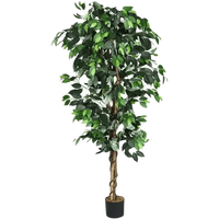 Artificial Ficus Silk Tree in Black Pot