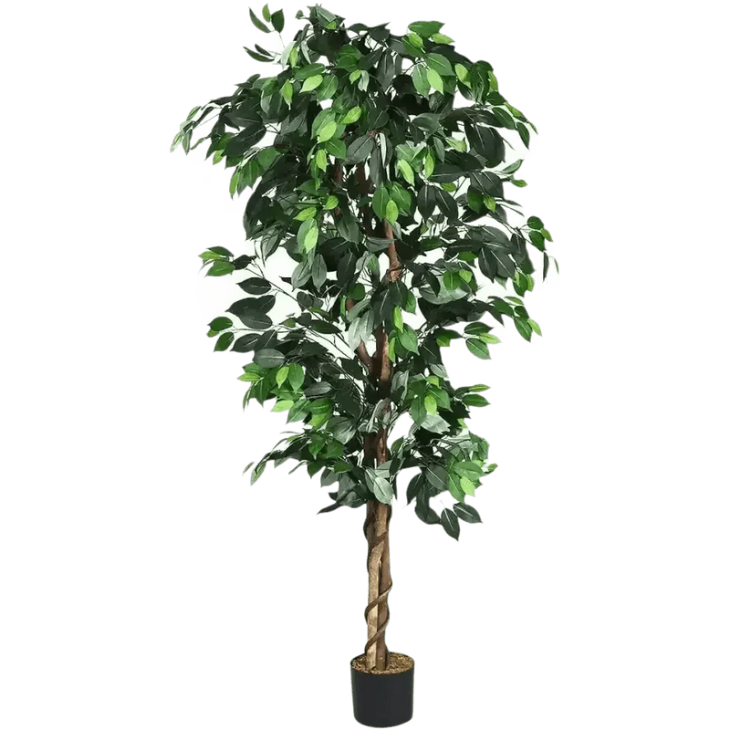 Artificial Ficus Silk Tree in Black Pot fake trees by House Nice Store