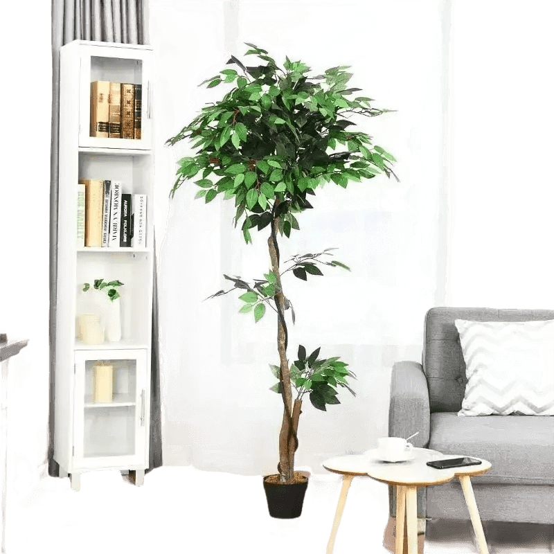 Artificial Ficus Silk Tree in Black Pot fake trees by House Nice Store