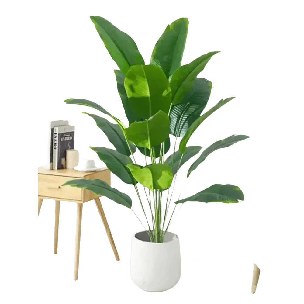 Artificial Tropical Palm Tree in White Pot - GiFTiFY