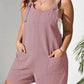 Plus Size Knotted Strap Romper with Pockets - GiFTiFY
