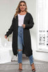 Plus Size Open Front Long Sleeve Cardigan - GiFTiFY