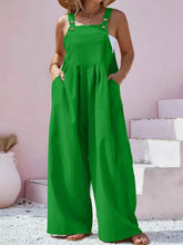 Plus Size Square Neck Wide Leg Overalls - GiFTiFY