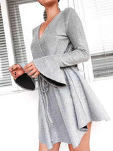 Ivy Lane Plus Size Surplice Neck Flare Sleeve Dress - GiFTiFY