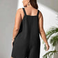 Plus Size Knotted Strap Romper with Pockets