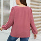 Honey Melo Apparel Plus Size Lace Trim V-Neck Balloon Sleeve Blouse - GiFTiFY