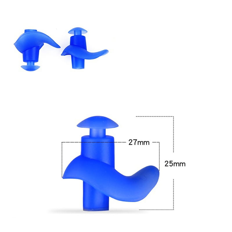 Blue Silicone Water Sports Earplugs Hypoallergenic