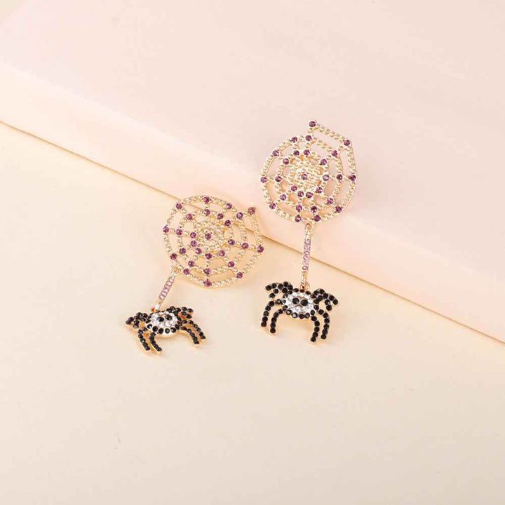 Spider Rhinestone Alloy Earrings - GiFTiFY