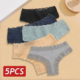 5PCS Lace Cotton Brazilian Panties - GiFTiFY
