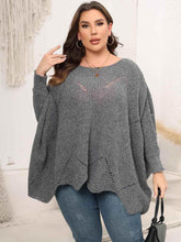 Plus Size Round Neck Batwing Sleeve Sweater - GiFTiFY